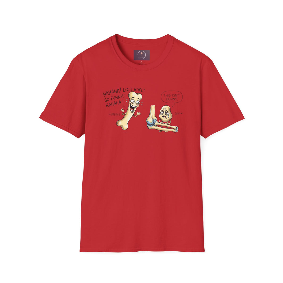 Funny Bone T-Shirt — Cartoon Bones Laughing & 'This Isn't Funny' Graphic
