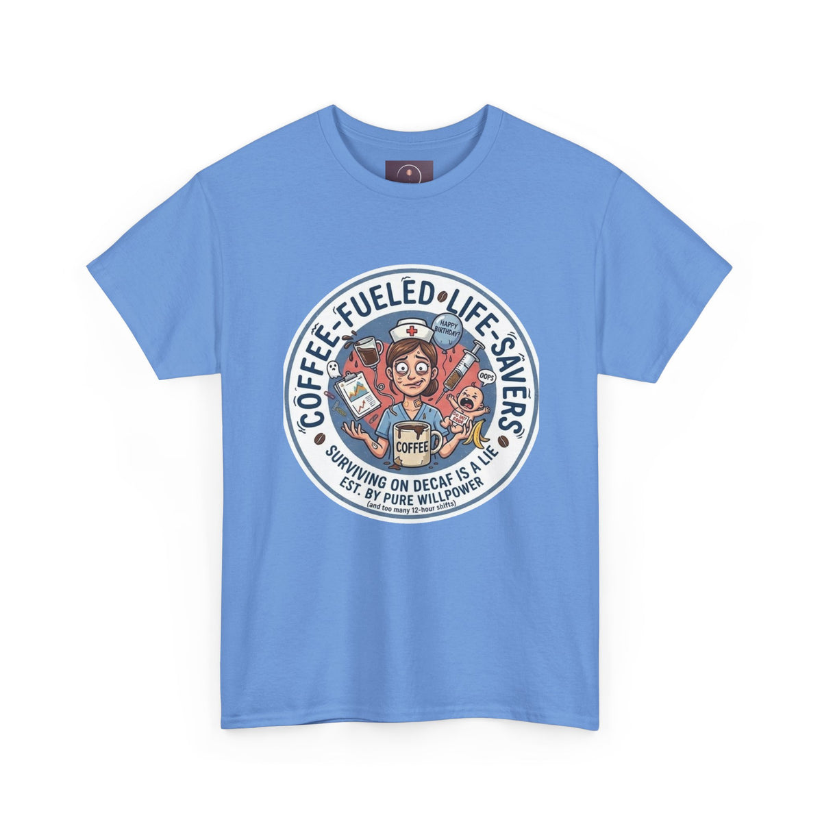 T-shirt "Paramedic & Nurse Coffee Badge" — "Sauveurs de vies alimentés au café" T-shirt rétro EMS Café