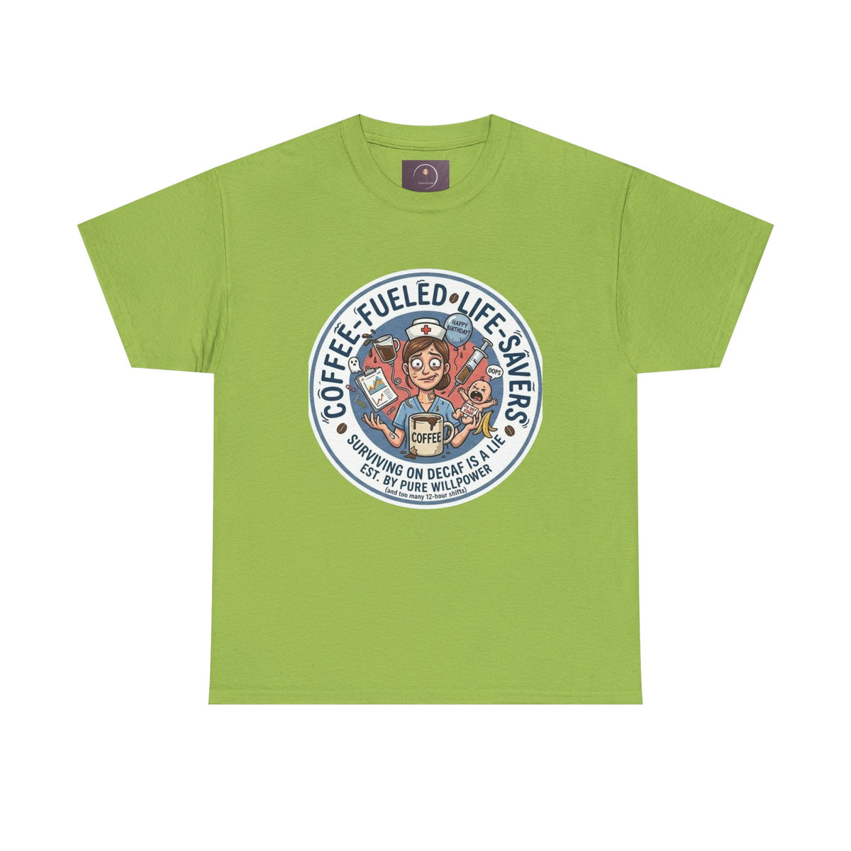 T-shirt "Paramedic & Nurse Coffee Badge" — "Sauveurs de vies alimentés au café" T-shirt rétro EMS Café