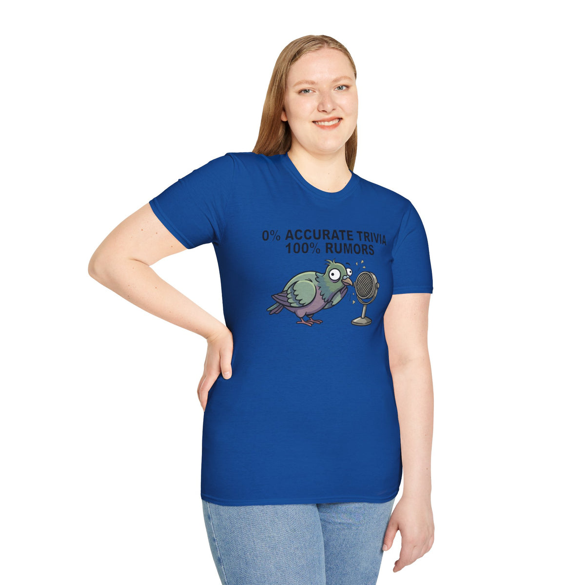 Trivia Rumor Pigeon T-Shirt — 0% Accurate Trivia 100% Rumors Graphic Tee