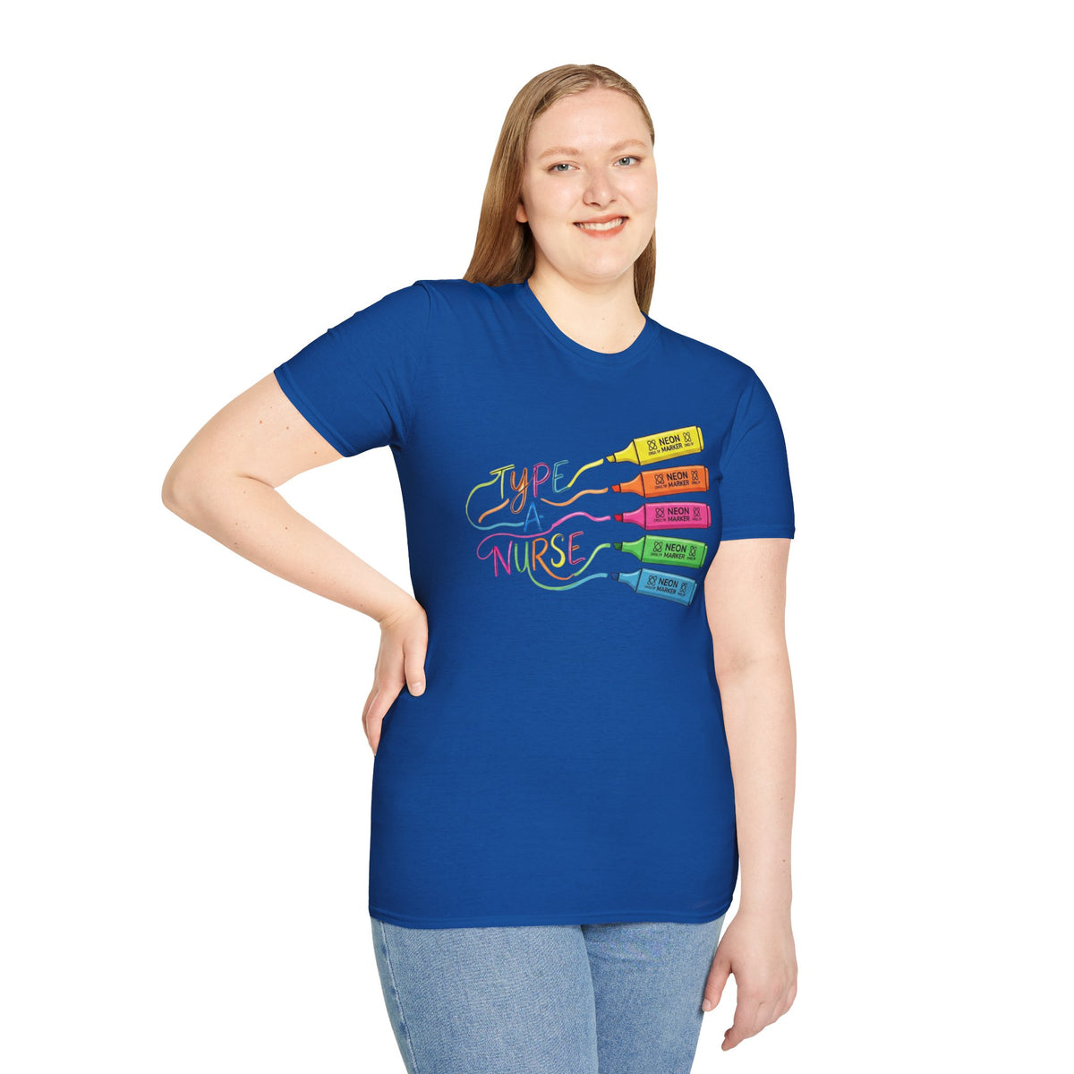 Type A Nurse T-Shirt — Colorful Highlighter Design for Nurses