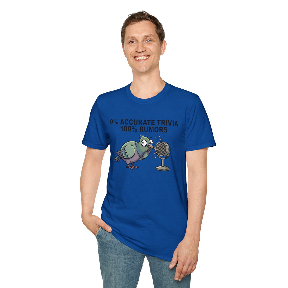 Trivia Rumor Pigeon T-Shirt — 0% Accurate Trivia 100% Rumors Graphic Tee