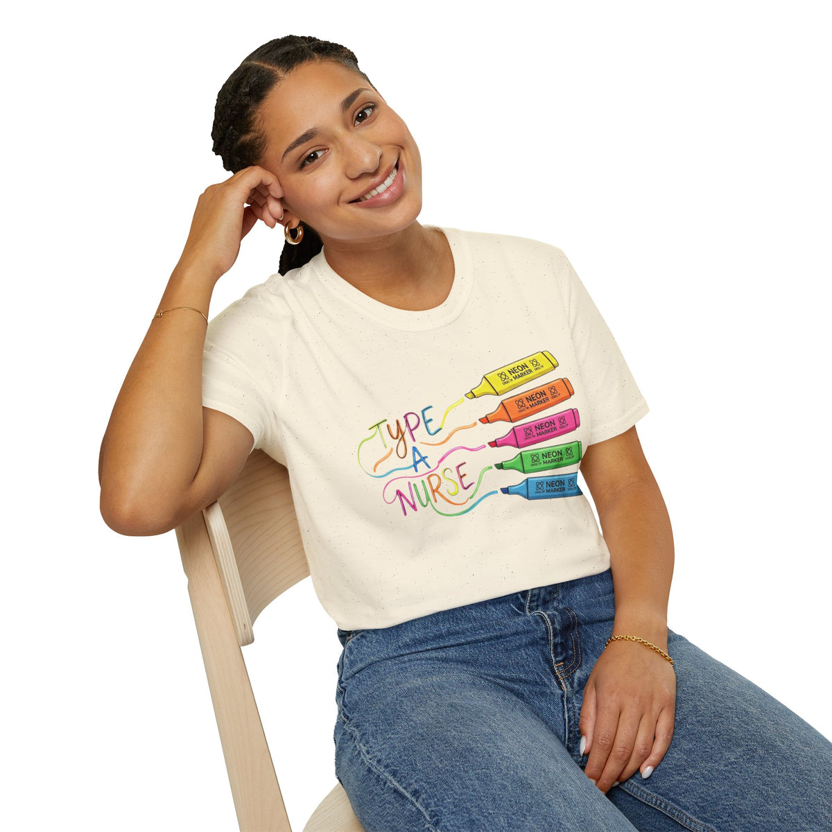 Type A Nurse T-Shirt — Colorful Highlighter Design for Nurses