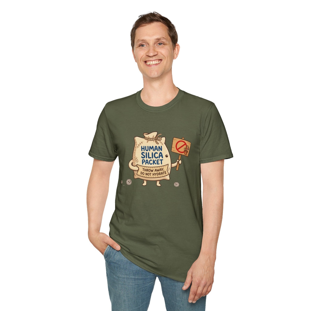 Human Silica Packet T-Shirt — Funny Novelty Graphic Tee