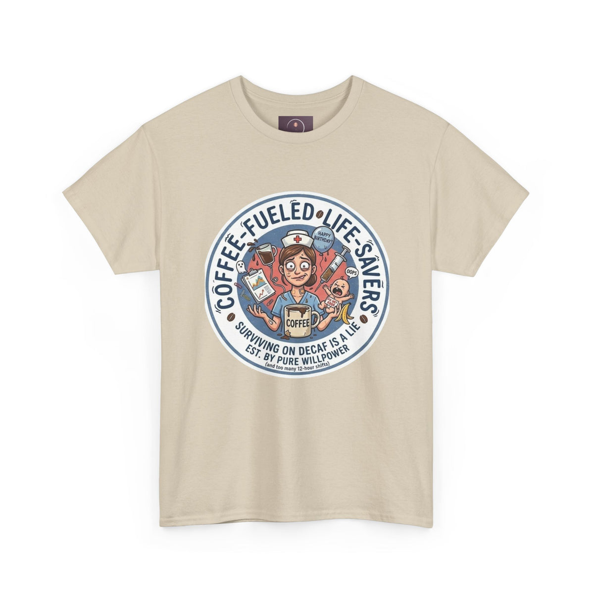 T-shirt "Paramedic & Nurse Coffee Badge" — "Sauveurs de vies alimentés au café" T-shirt rétro EMS Café