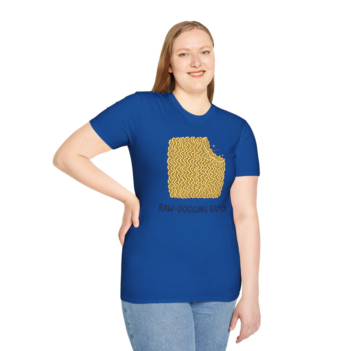 Ramen Graphic Tee — "Raw-Dogging Ramen" Funny Noodle Bite T-Shirt