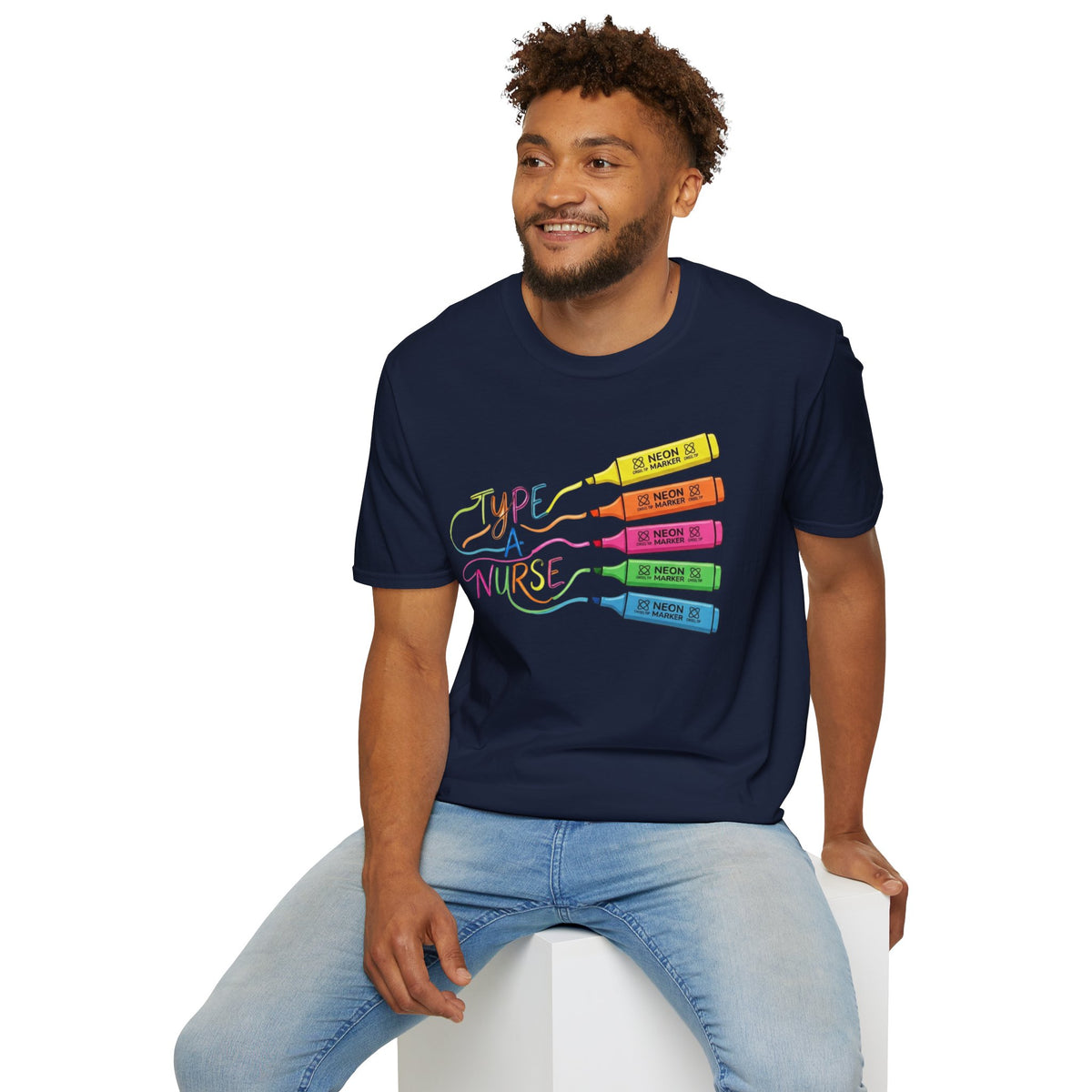 Type A Nurse T-Shirt — Colorful Highlighter Design for Nurses