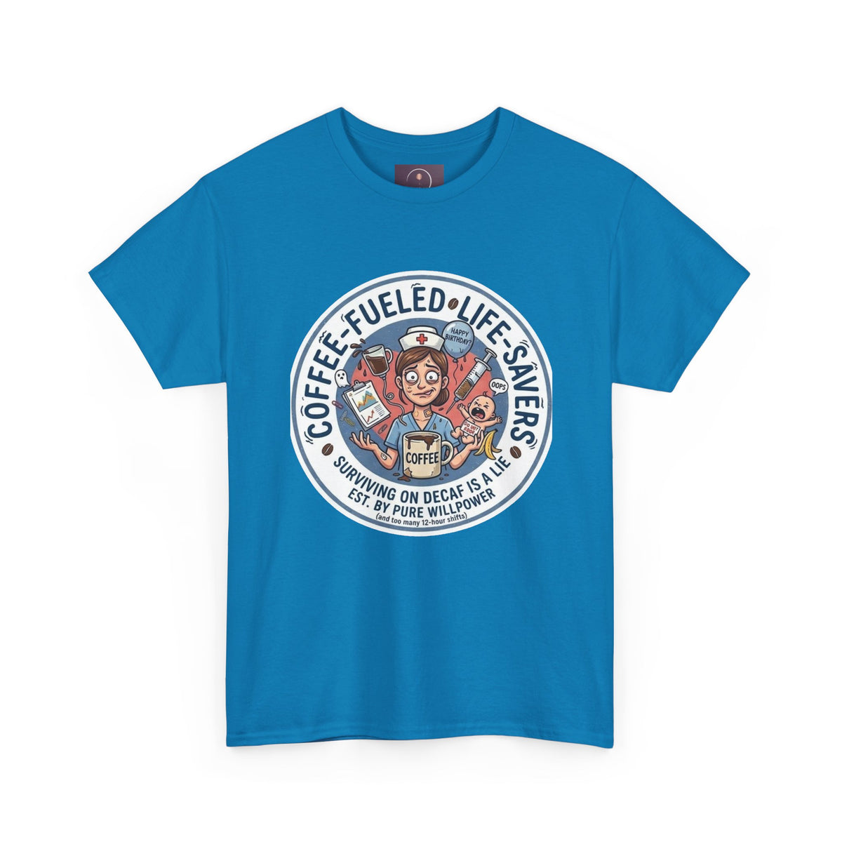 T-shirt "Paramedic & Nurse Coffee Badge" — "Sauveurs de vies alimentés au café" T-shirt rétro EMS Café