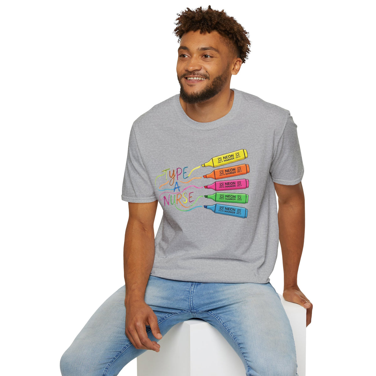 Type A Nurse T-Shirt — Colorful Highlighter Design for Nurses
