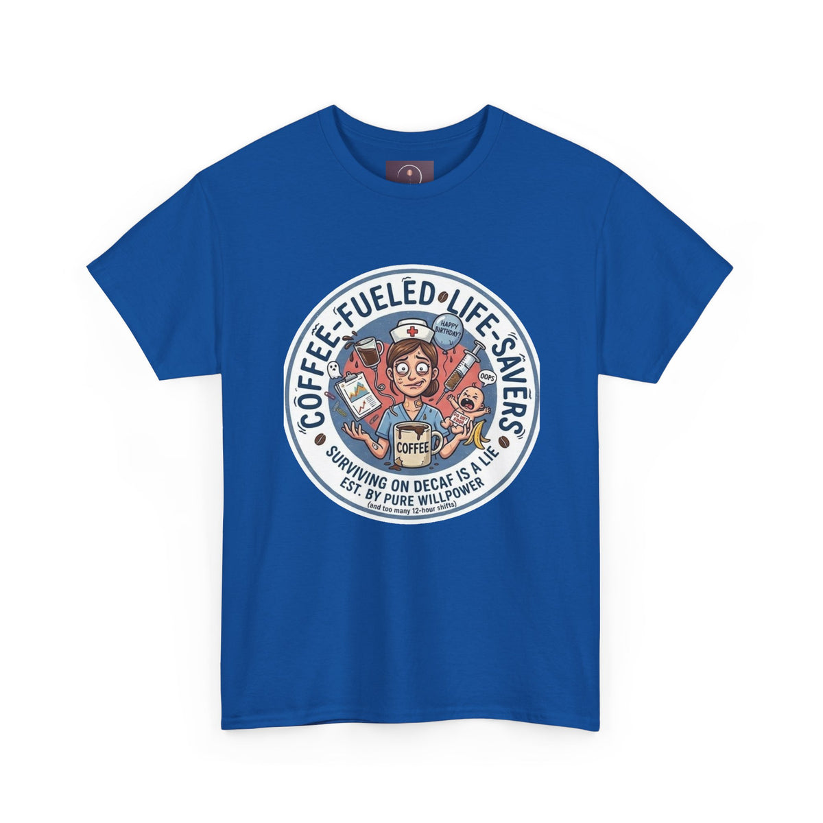 T-shirt "Paramedic & Nurse Coffee Badge" — "Sauveurs de vies alimentés au café" T-shirt rétro EMS Café