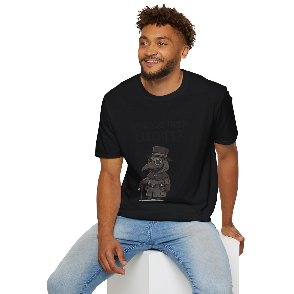 Plague Doctor T-Shirt — “Have You Tried Leeches?” Vintage Medical Humor Tee