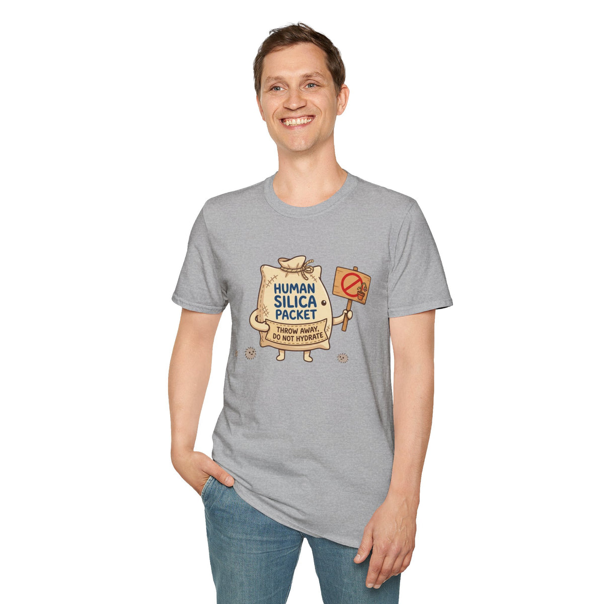 Human Silica Packet T-Shirt — Funny Novelty Graphic Tee