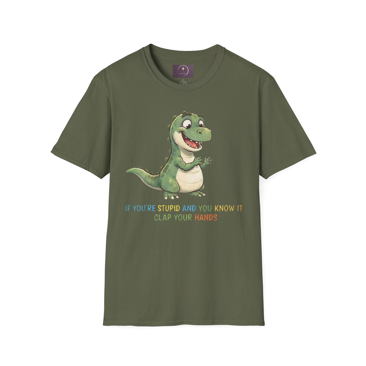 Cute Cartoon Dinosaur Tee — "Clap Your Hands" Kids Graphic T-Shirt