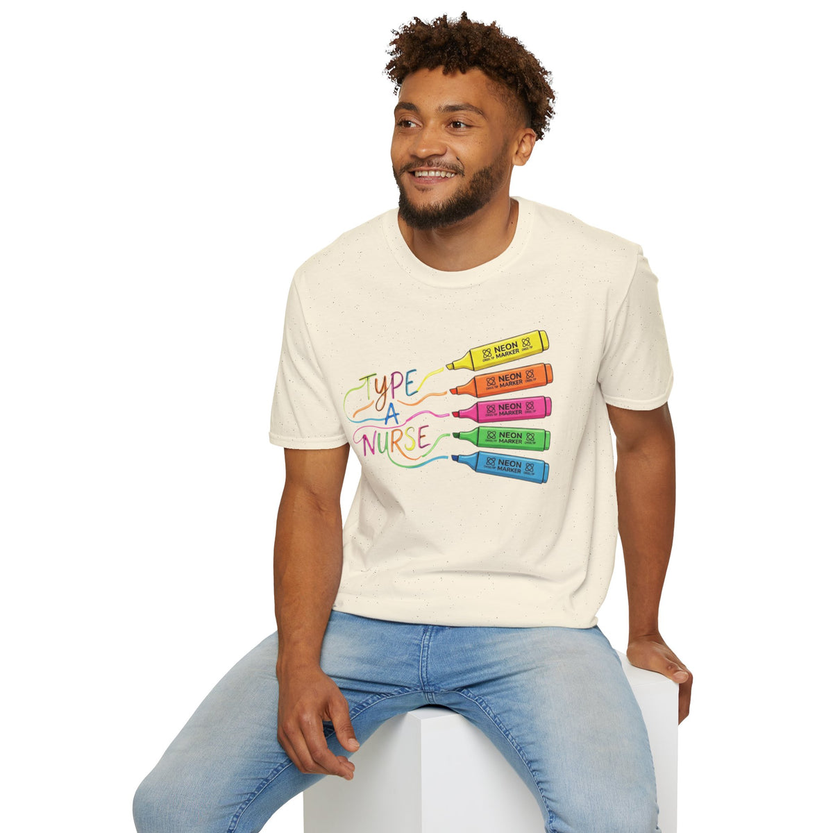 Type A Nurse T-Shirt — Colorful Highlighter Design for Nurses
