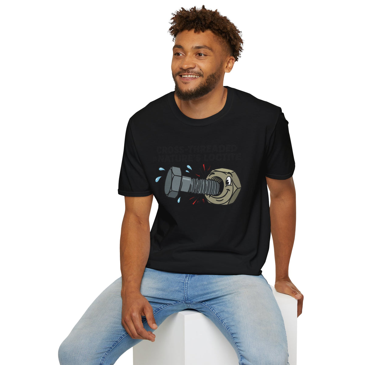 T-Shirt — Cross-Threaded Is Nature’s Loctite Bolt & Nut Funny Mechanical Tee