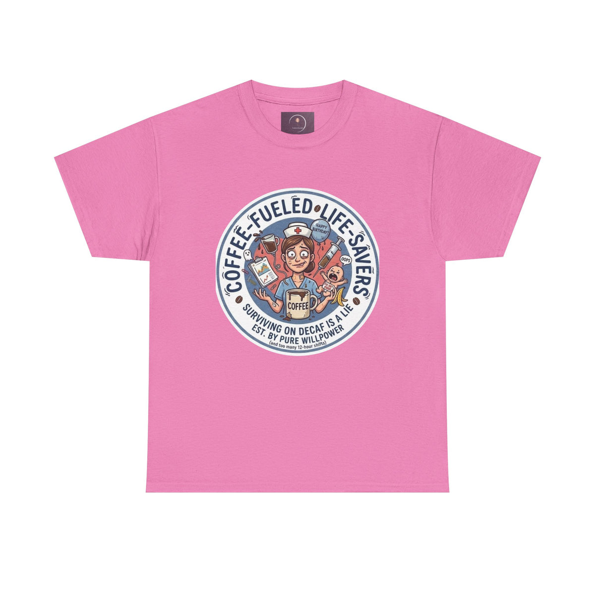 T-shirt "Paramedic & Nurse Coffee Badge" — "Sauveurs de vies alimentés au café" T-shirt rétro EMS Café