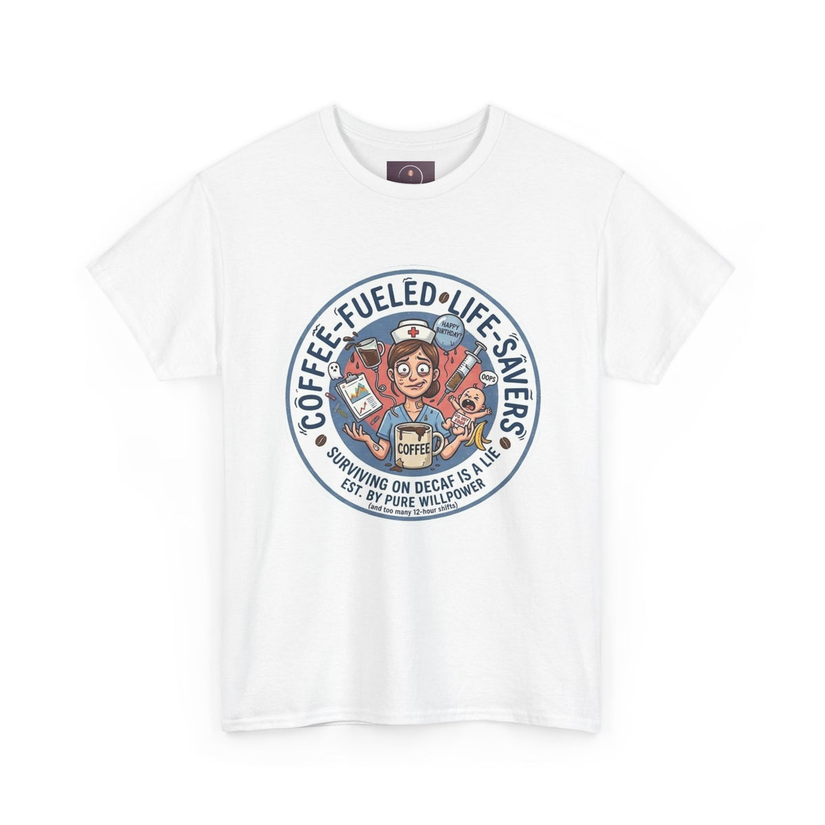T-shirt "Paramedic & Nurse Coffee Badge" — "Sauveurs de vies alimentés au café" T-shirt rétro EMS Café