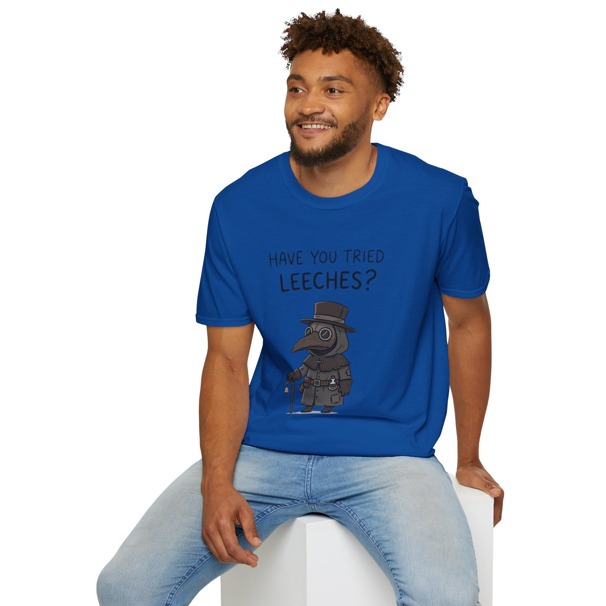 Plague Doctor T-Shirt — “Have You Tried Leeches?” Vintage Medical Humor Tee