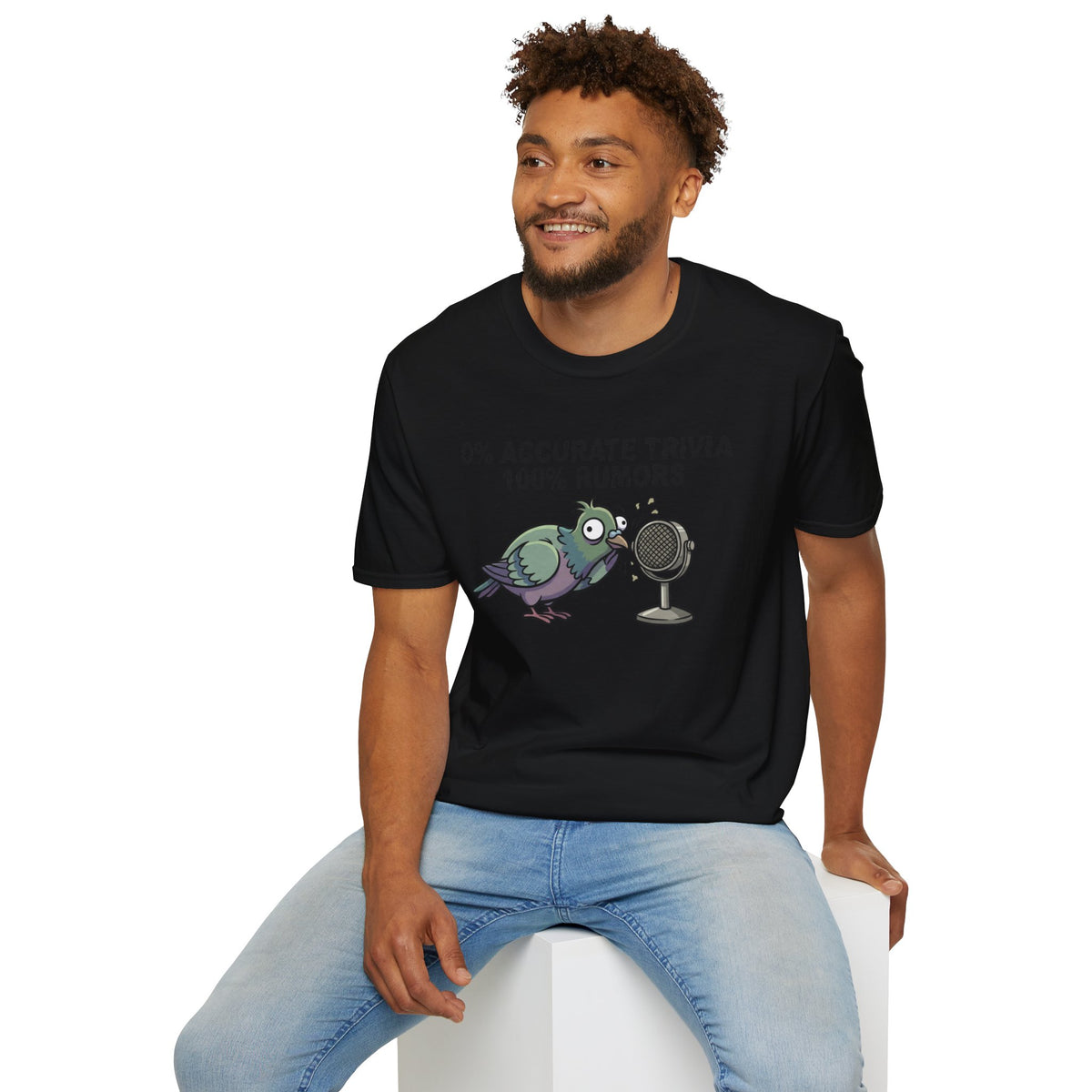 Trivia Rumor Pigeon T-Shirt — 0% Accurate Trivia 100% Rumors Graphic Tee