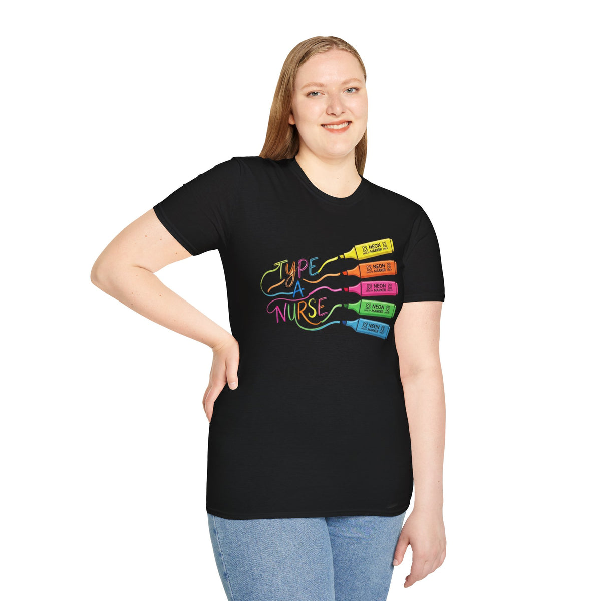Type A Nurse T-Shirt — Colorful Highlighter Design for Nurses