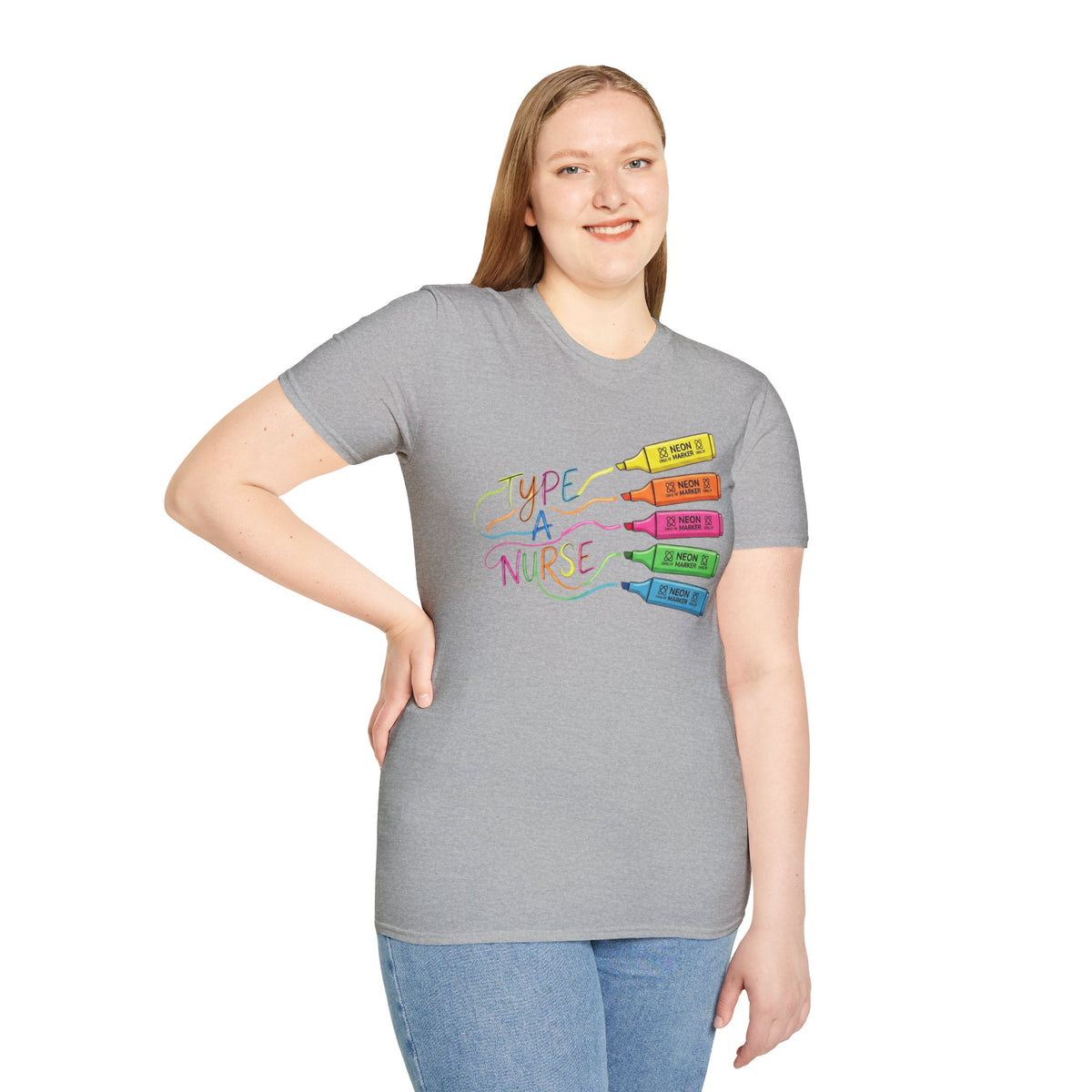 Type A Nurse T-Shirt — Colorful Highlighter Design for Nurses