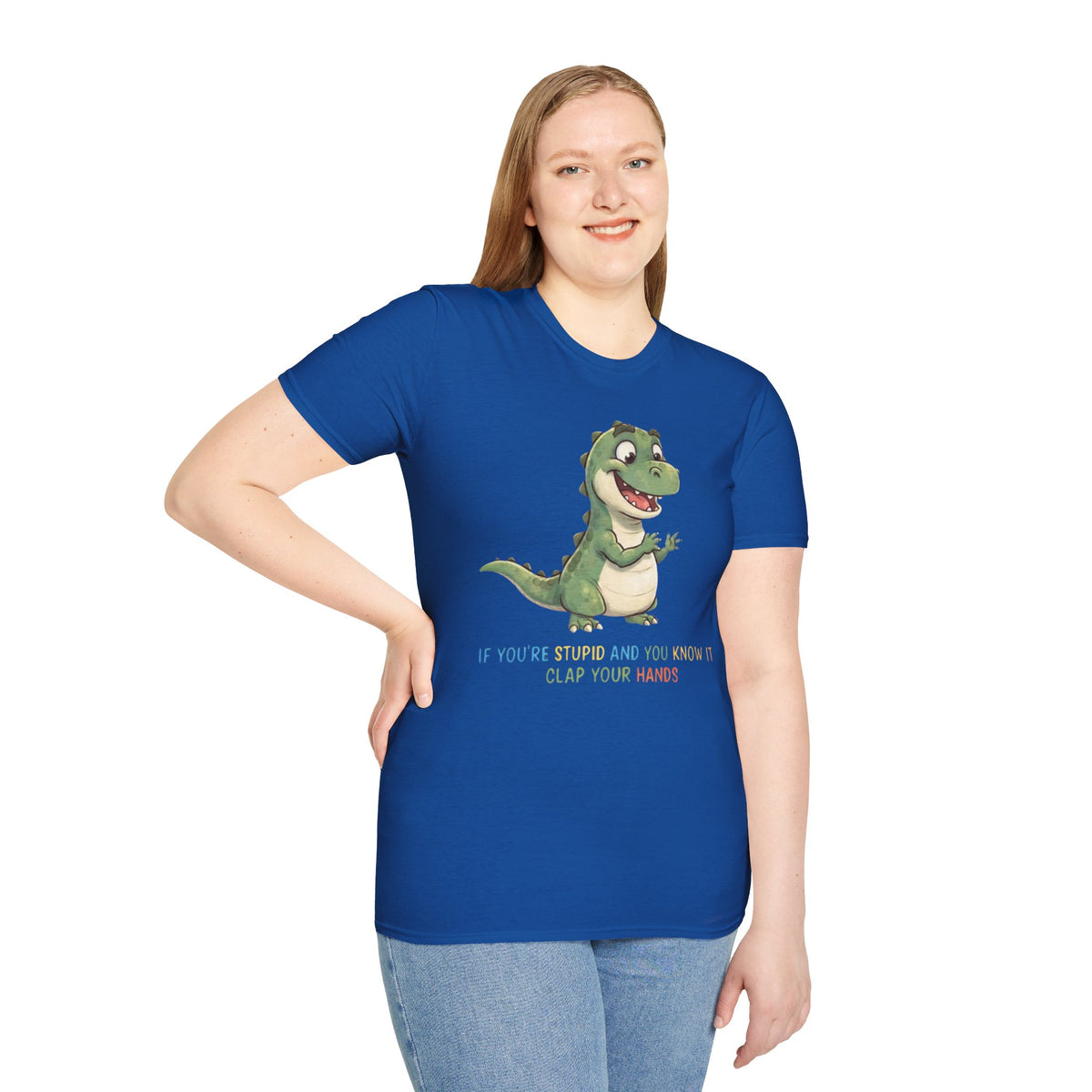 Cute Cartoon Dinosaur Tee — "Clap Your Hands" Kids Graphic T-Shirt