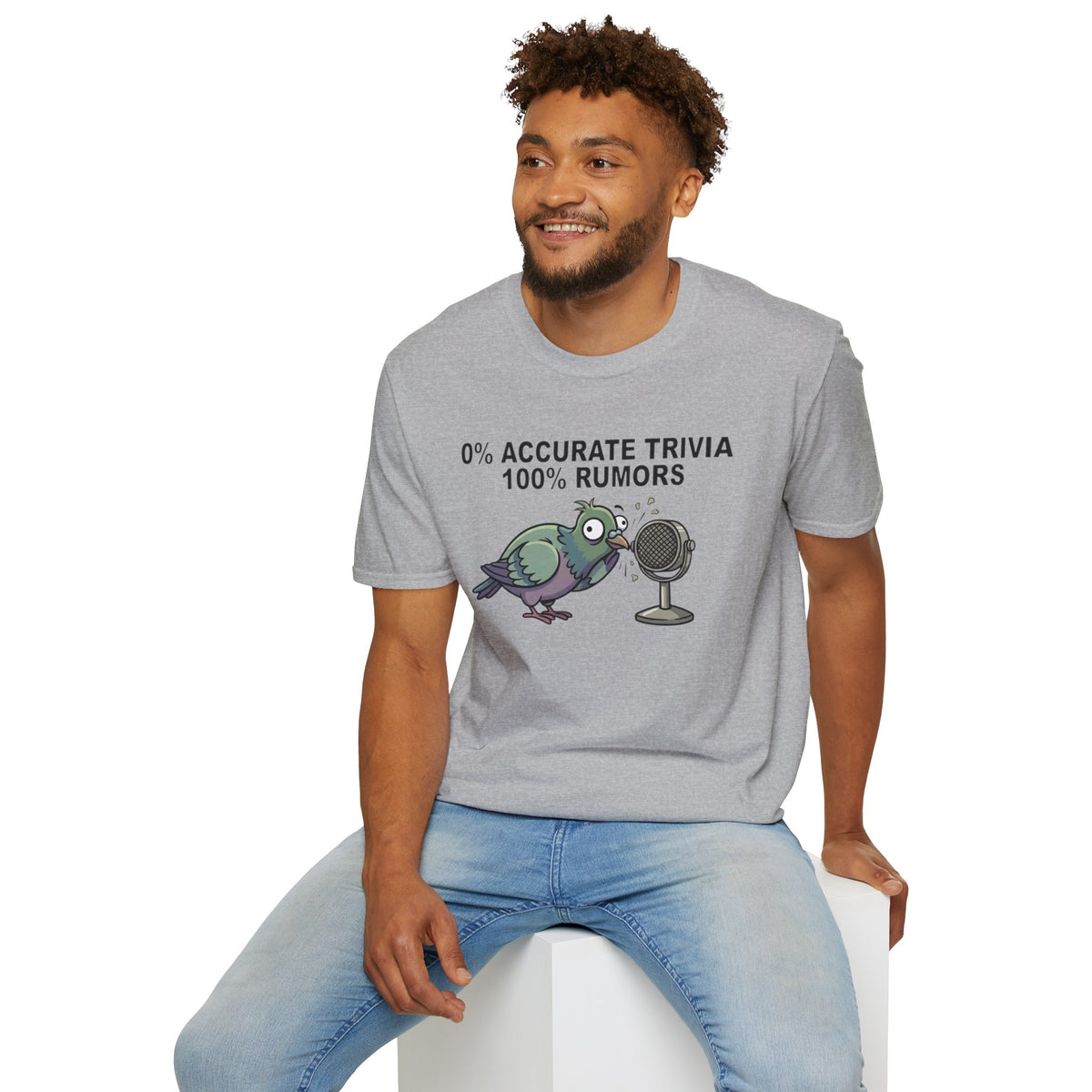 Trivia Rumor Pigeon T-Shirt — 0% Accurate Trivia 100% Rumors Graphic Tee