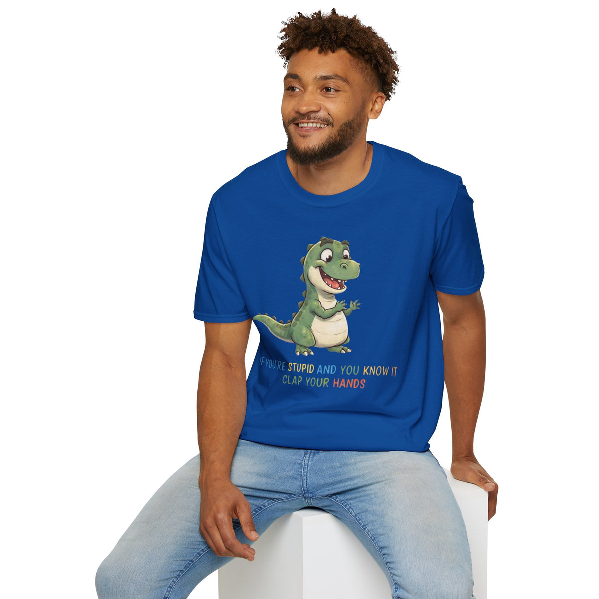 Cute Cartoon Dinosaur Tee — "Clap Your Hands" Kids Graphic T-Shirt