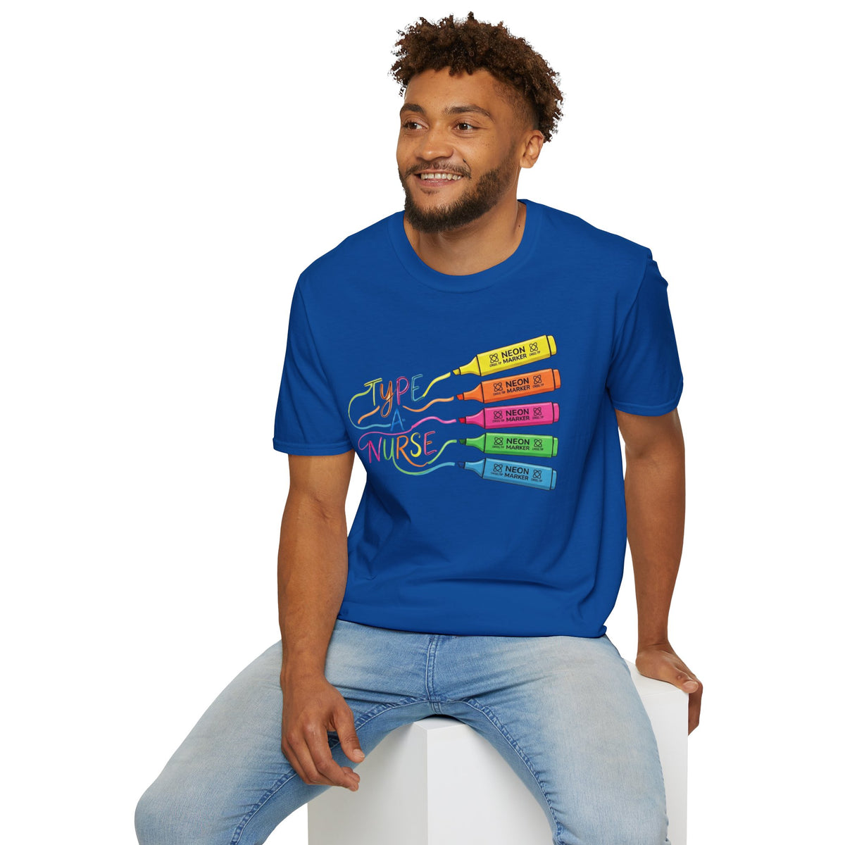 Type A Nurse T-Shirt — Colorful Highlighter Design for Nurses