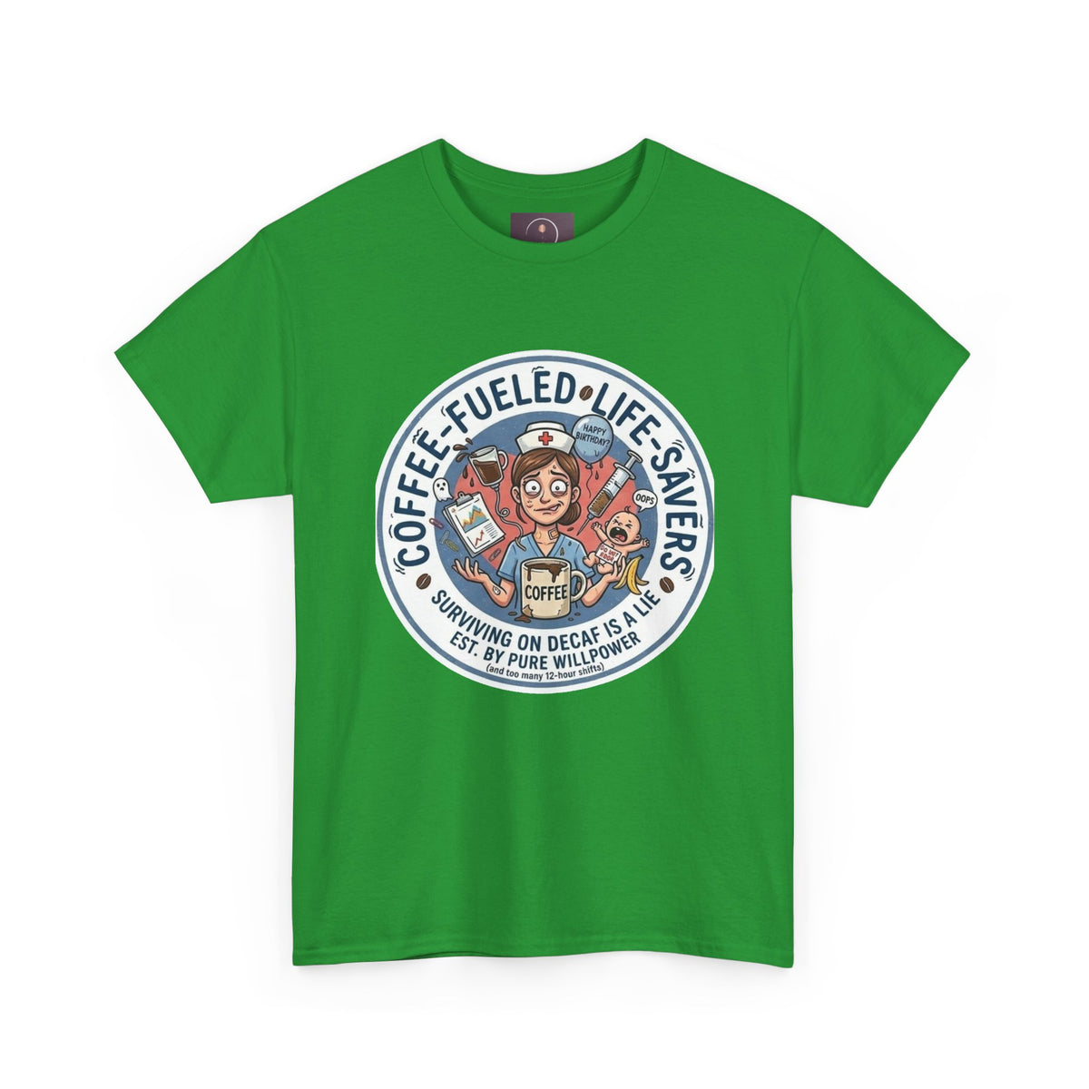 T-shirt "Paramedic & Nurse Coffee Badge" — "Sauveurs de vies alimentés au café" T-shirt rétro EMS Café