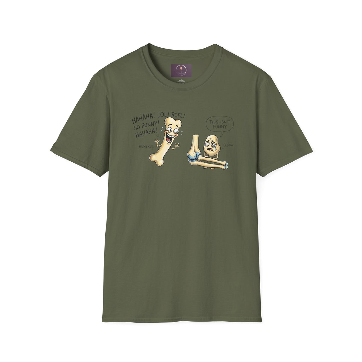 Funny Bone T-Shirt — Cartoon Bones Laughing & 'This Isn't Funny' Graphic