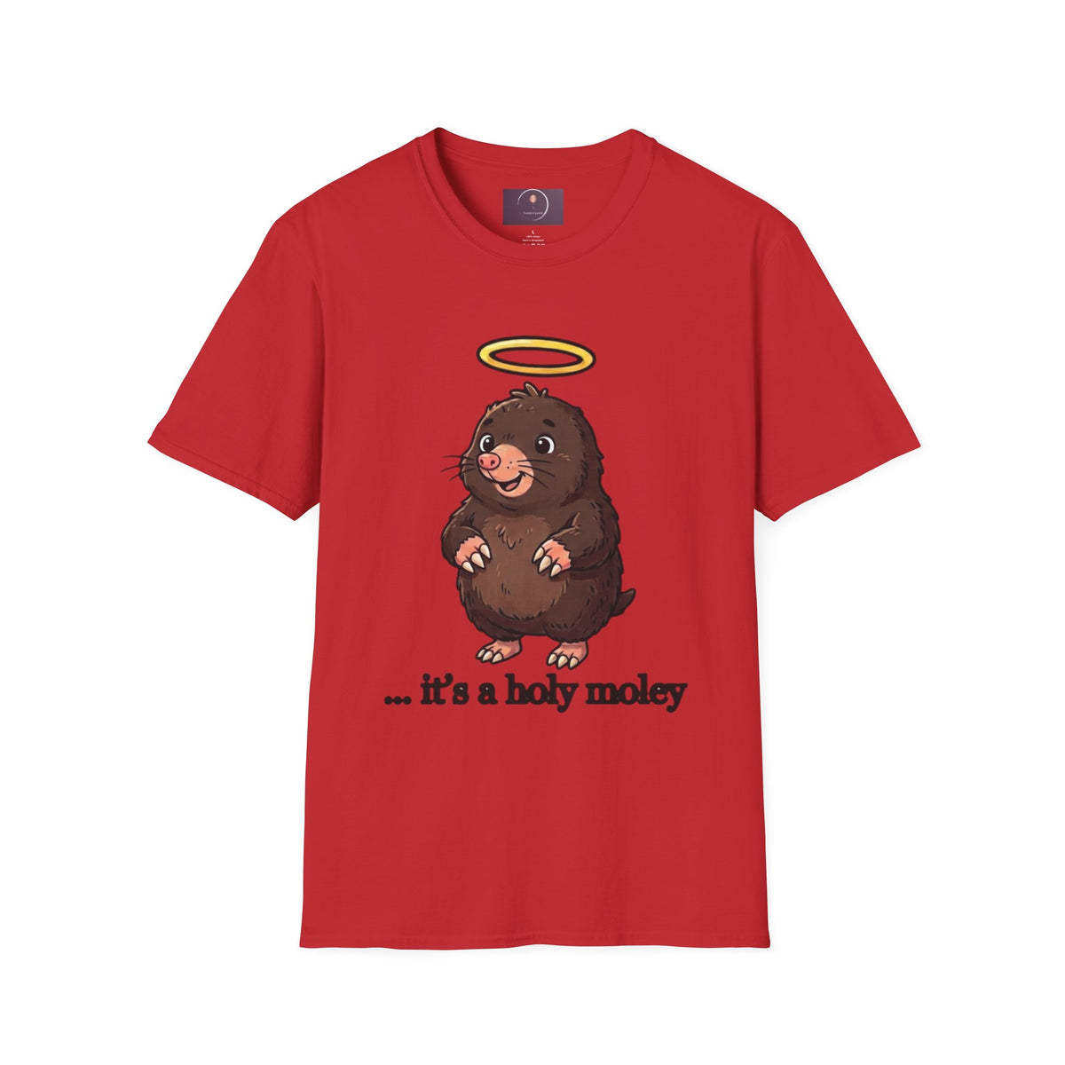 Angel Mole T‑Shirt — Cute Halo Mole Design, "...it's a holy moley" Graphic Tee
