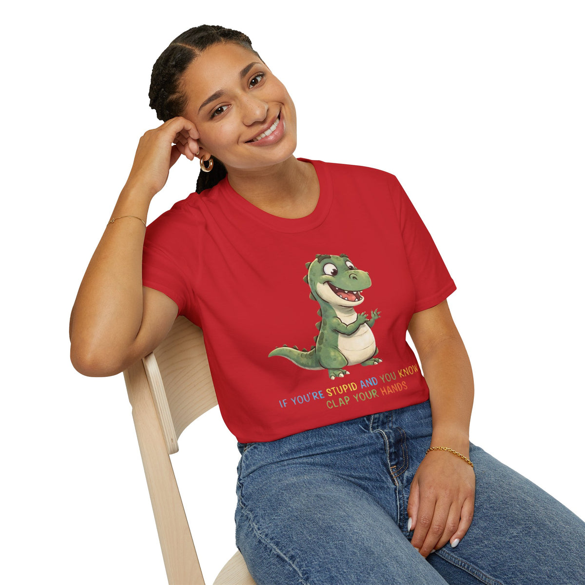 Cute Cartoon Dinosaur Tee — "Clap Your Hands" Kids Graphic T-Shirt