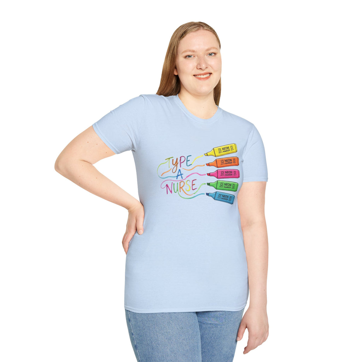 Type A Nurse T-Shirt — Colorful Highlighter Design for Nurses