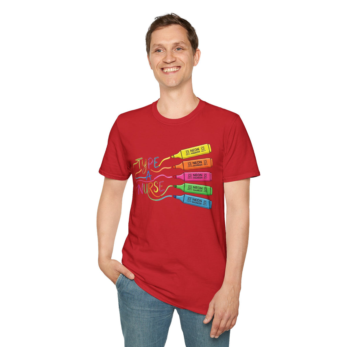 Type A Nurse T-Shirt — Colorful Highlighter Design for Nurses
