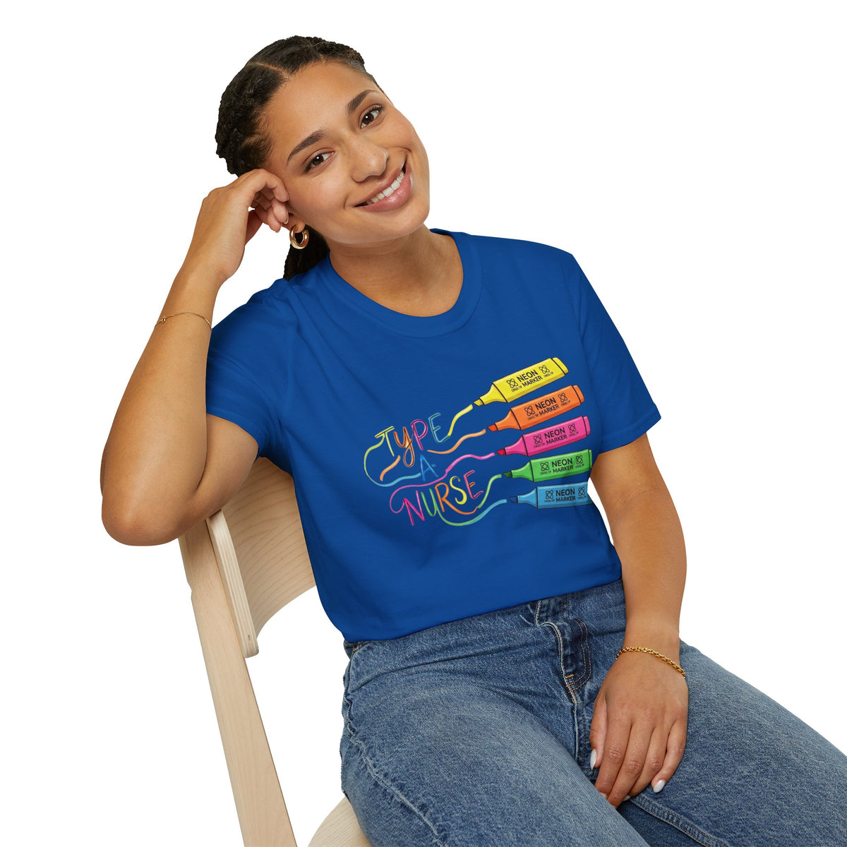 Type A Nurse T-Shirt — Colorful Highlighter Design for Nurses