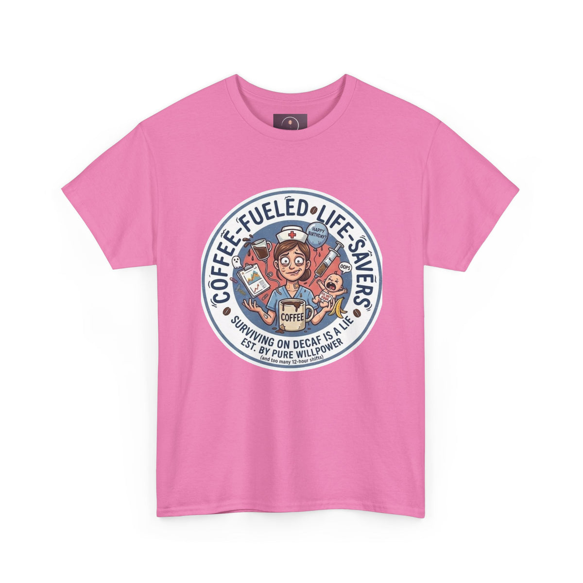 T-shirt "Paramedic & Nurse Coffee Badge" — "Sauveurs de vies alimentés au café" T-shirt rétro EMS Café
