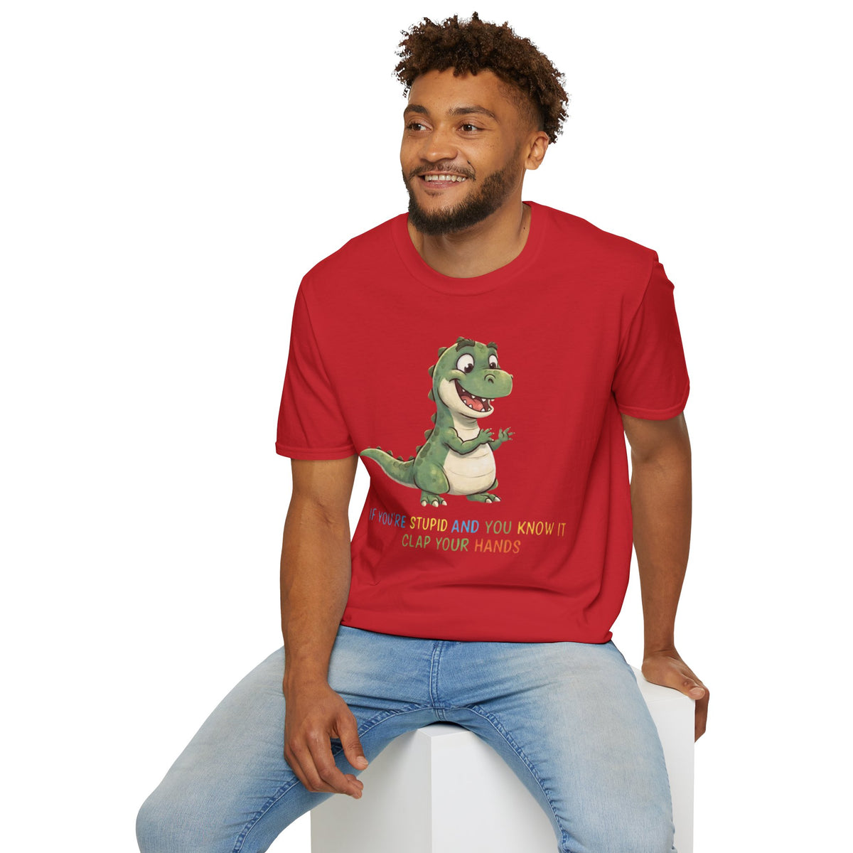 Cute Cartoon Dinosaur Tee — "Clap Your Hands" Kids Graphic T-Shirt