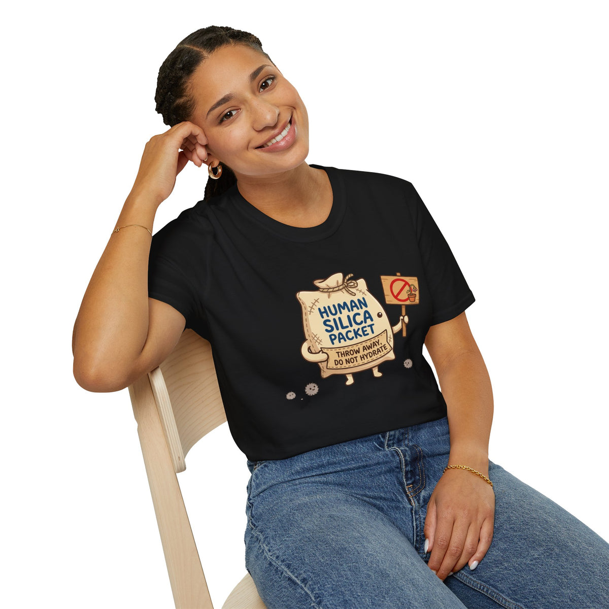 Human Silica Packet T-Shirt — Funny Novelty Graphic Tee