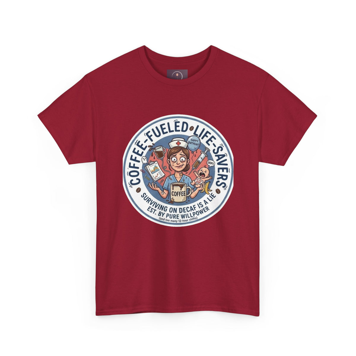 T-shirt "Paramedic & Nurse Coffee Badge" — "Sauveurs de vies alimentés au café" T-shirt rétro EMS Café