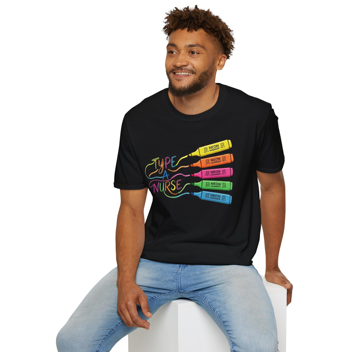 Type A Nurse T-Shirt — Colorful Highlighter Design for Nurses