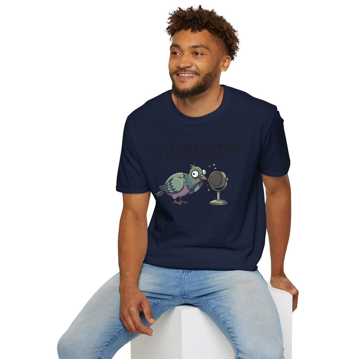 Trivia Rumor Pigeon T-Shirt — 0% Accurate Trivia 100% Rumors Graphic Tee