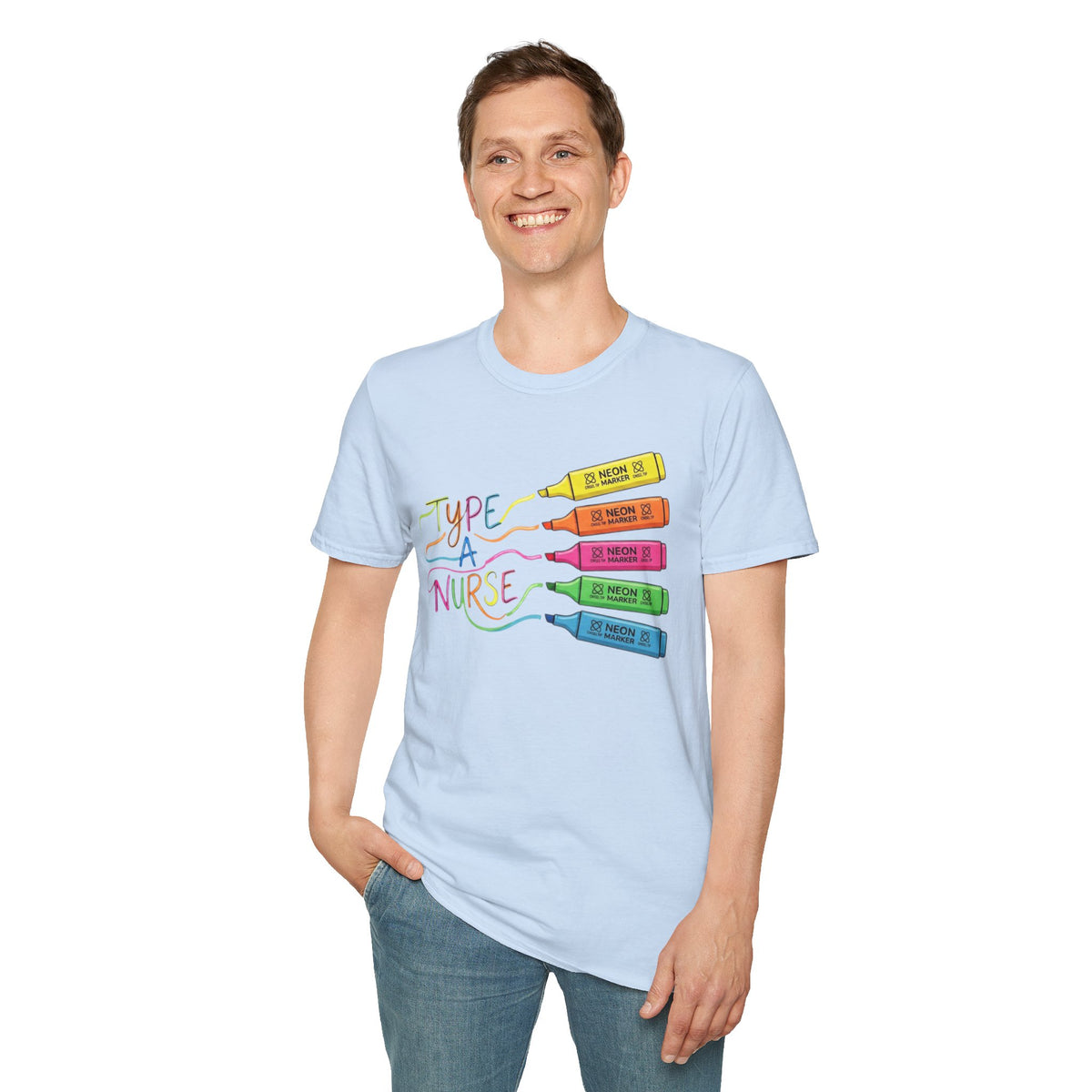 Type A Nurse T-Shirt — Colorful Highlighter Design for Nurses