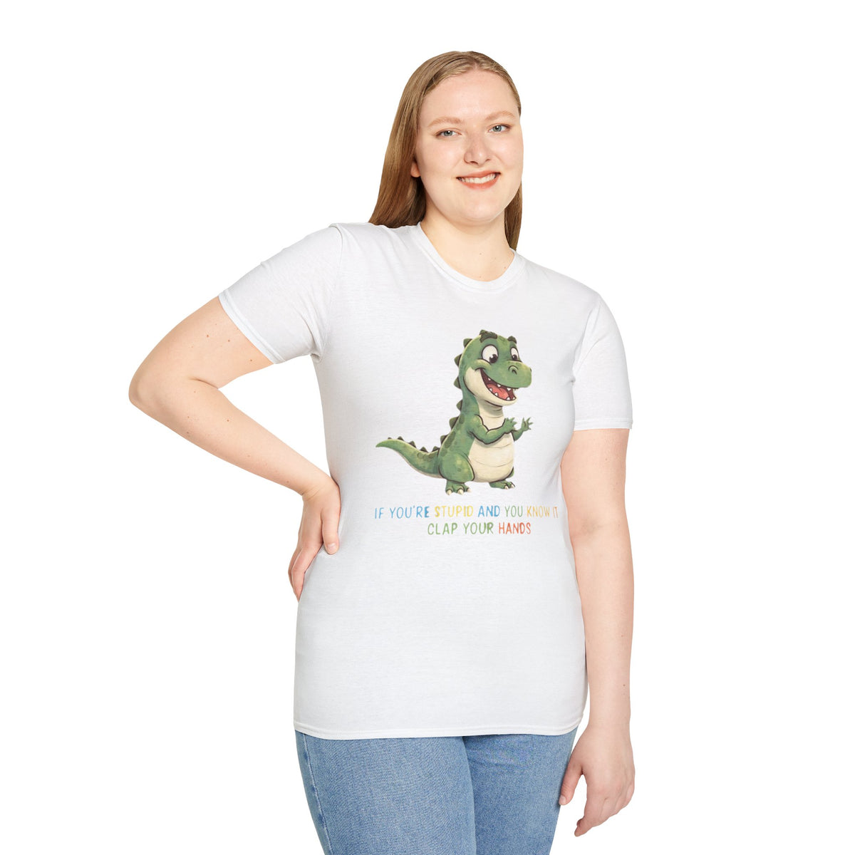 Cute Cartoon Dinosaur Tee — "Clap Your Hands" Kids Graphic T-Shirt