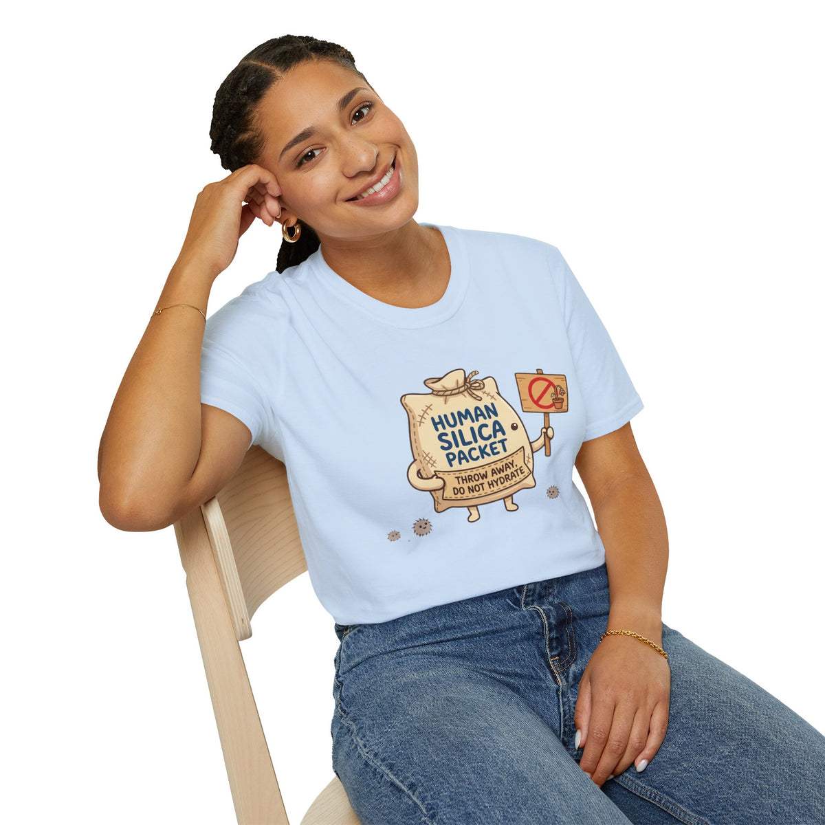 Human Silica Packet T-Shirt — Funny Novelty Graphic Tee