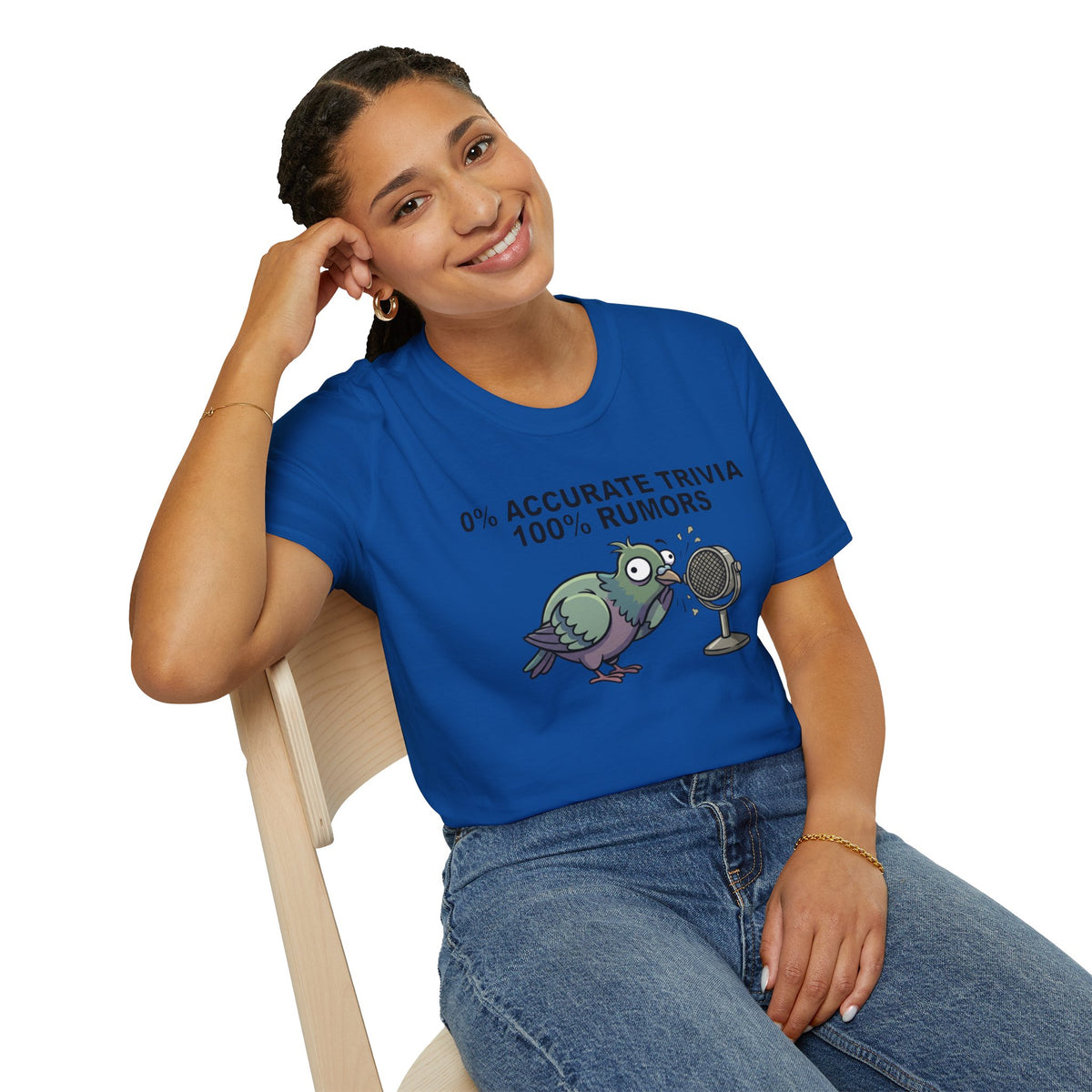 Trivia Rumor Pigeon T-Shirt — 0% Accurate Trivia 100% Rumors Graphic Tee