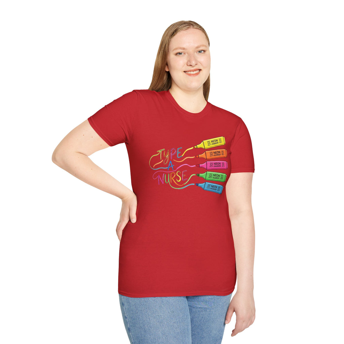Type A Nurse T-Shirt — Colorful Highlighter Design for Nurses