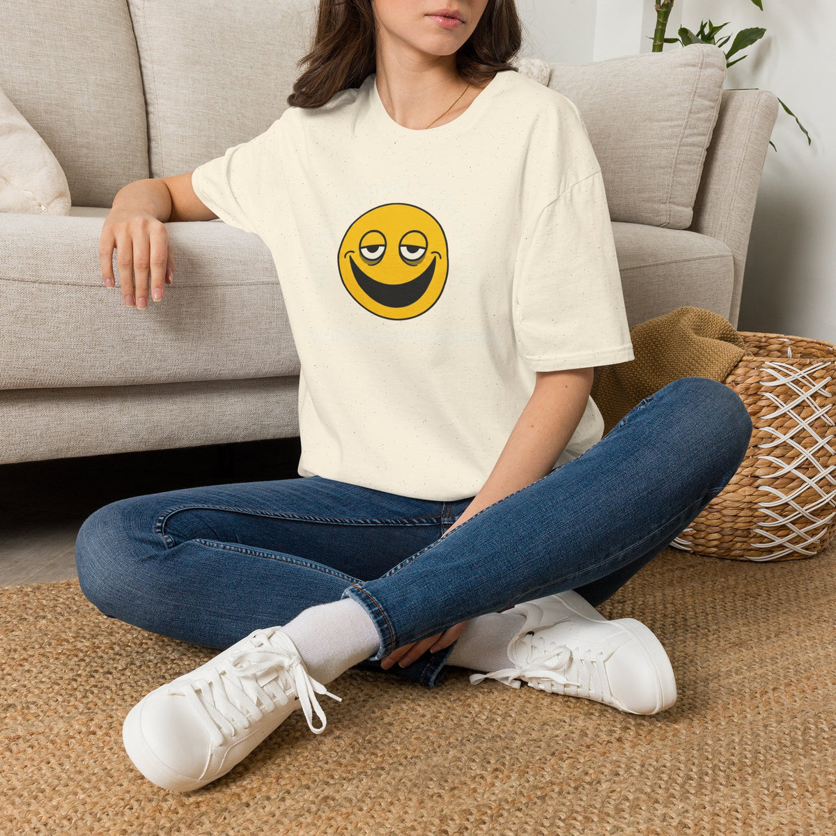 T-Shirt — “HR Has Strongly Advised Me to Appear Approachable” Smiley Face Novelty Tee