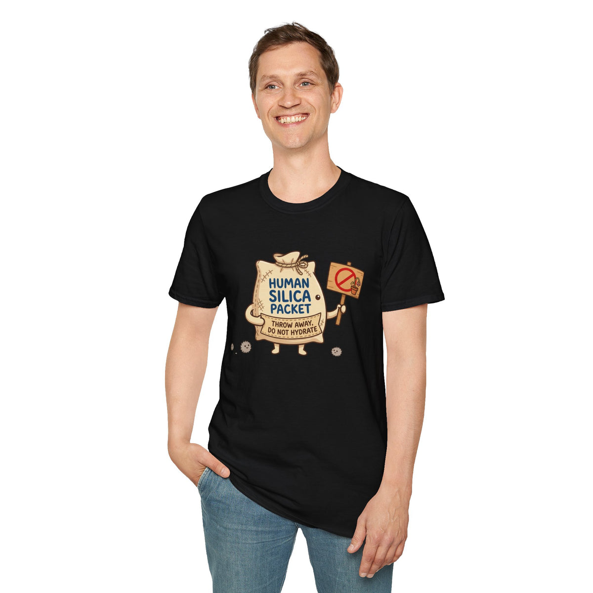 Human Silica Packet T-Shirt — Funny Novelty Graphic Tee