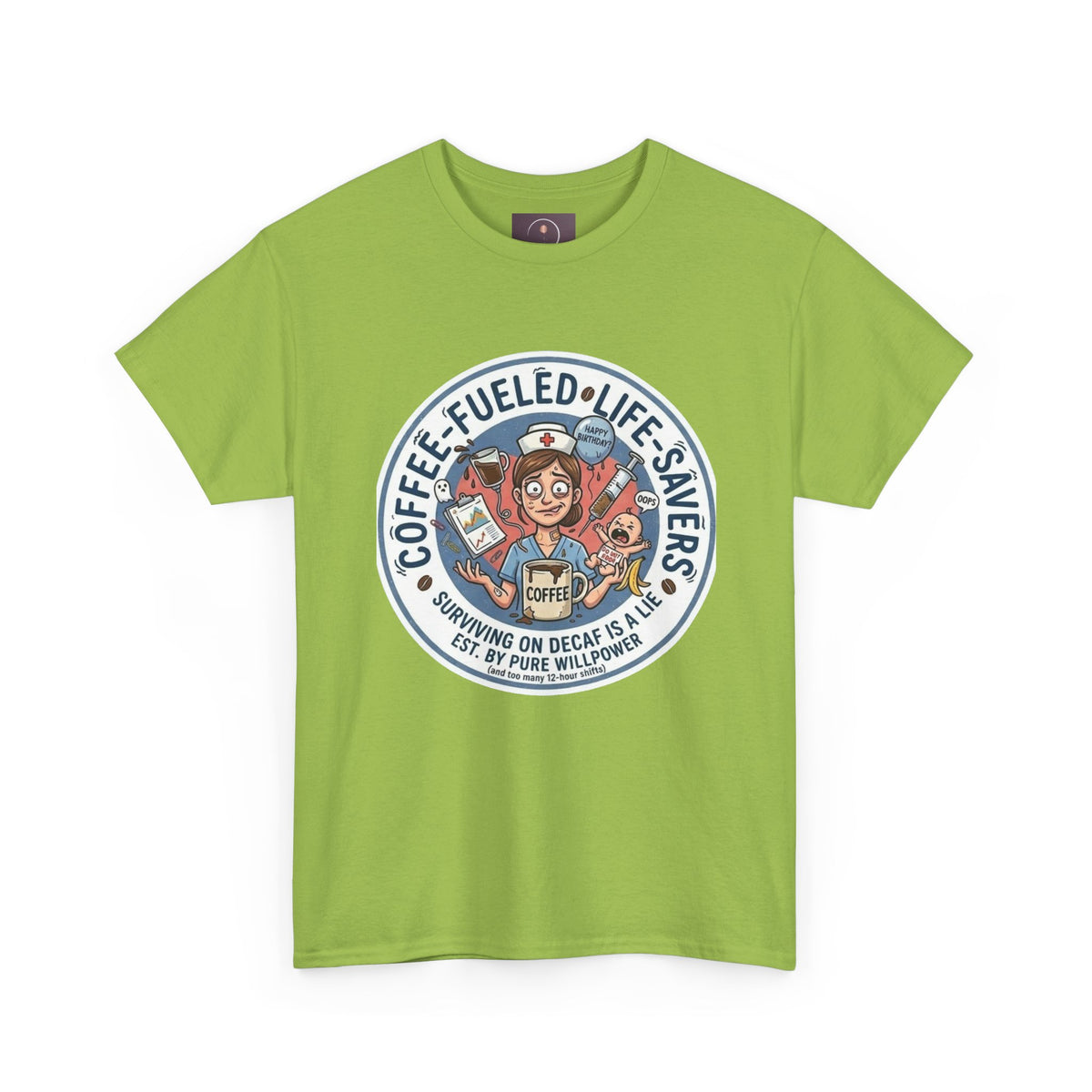 T-shirt "Paramedic & Nurse Coffee Badge" — "Sauveurs de vies alimentés au café" T-shirt rétro EMS Café